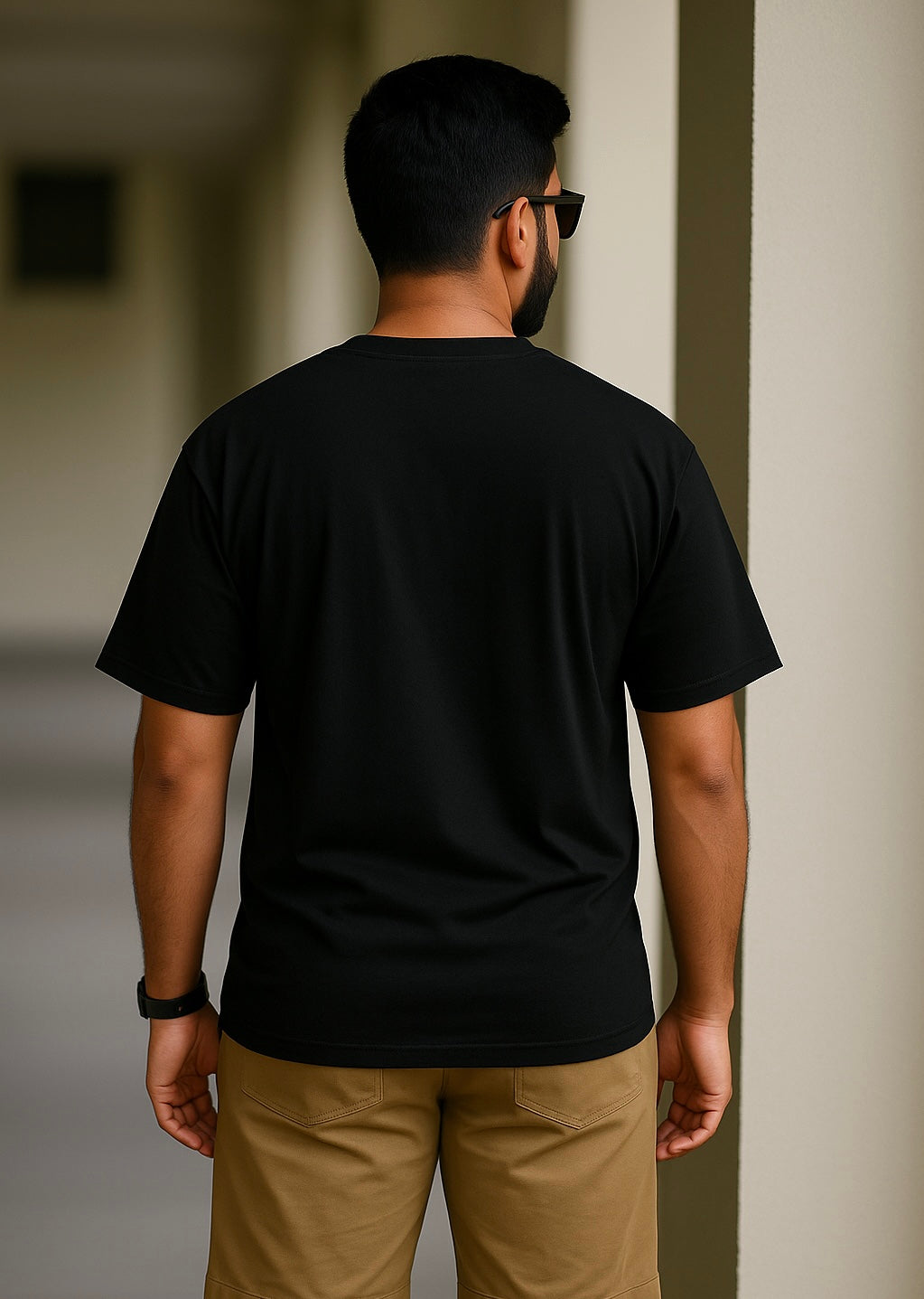 Relaxed Fit UNISEX French Terry T-Shirts 100% Premium Cotton BLACK
