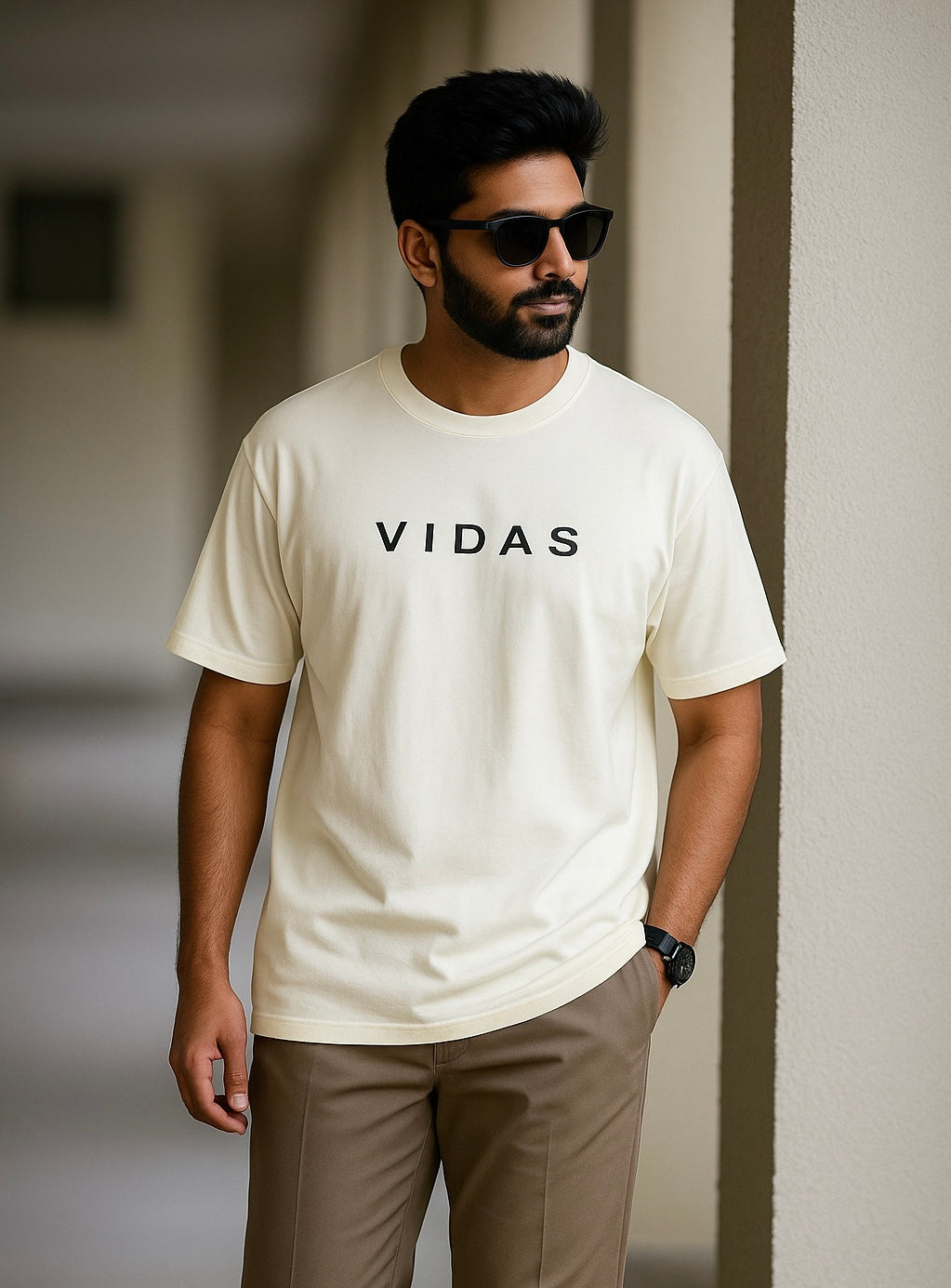 Relaxed Fit UNISEX French Terry T-Shirts 100% Premium Cotton OFF WHITE