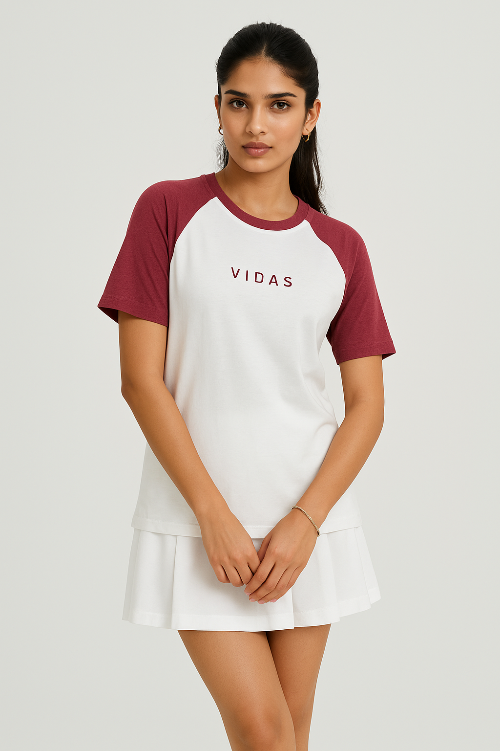 Premium Men’s/Women’s Cardinal HTR Red Raglan Sleeve Cotton T-Shirt