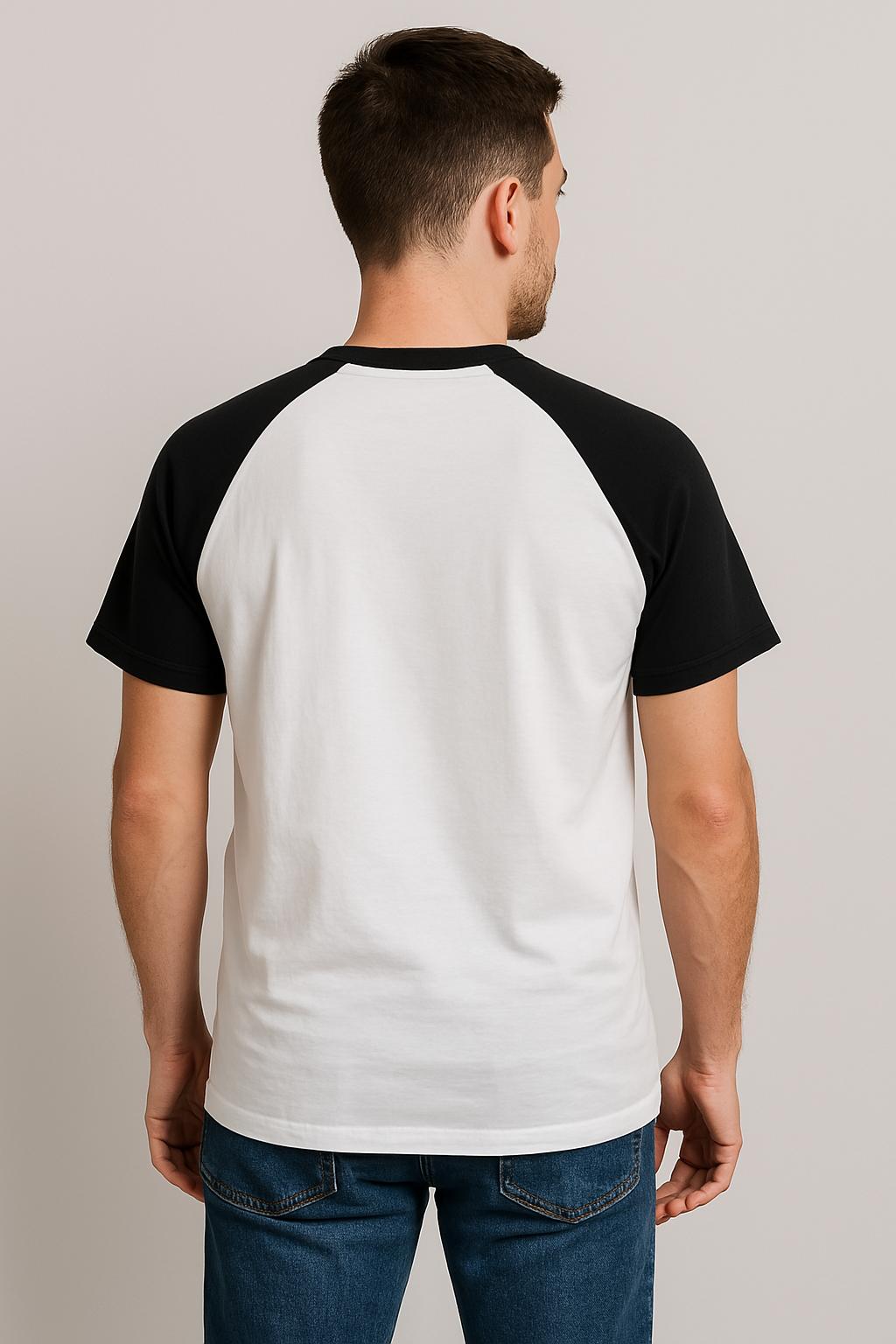 Premium Men’s/Women’s Mid-Night Black Raglan Sleeve Cotton T-Shirt