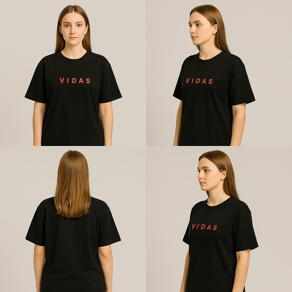 Relaxed Fit UNISEX French Terry T-Shirts 100% Premium Cotton BLACK