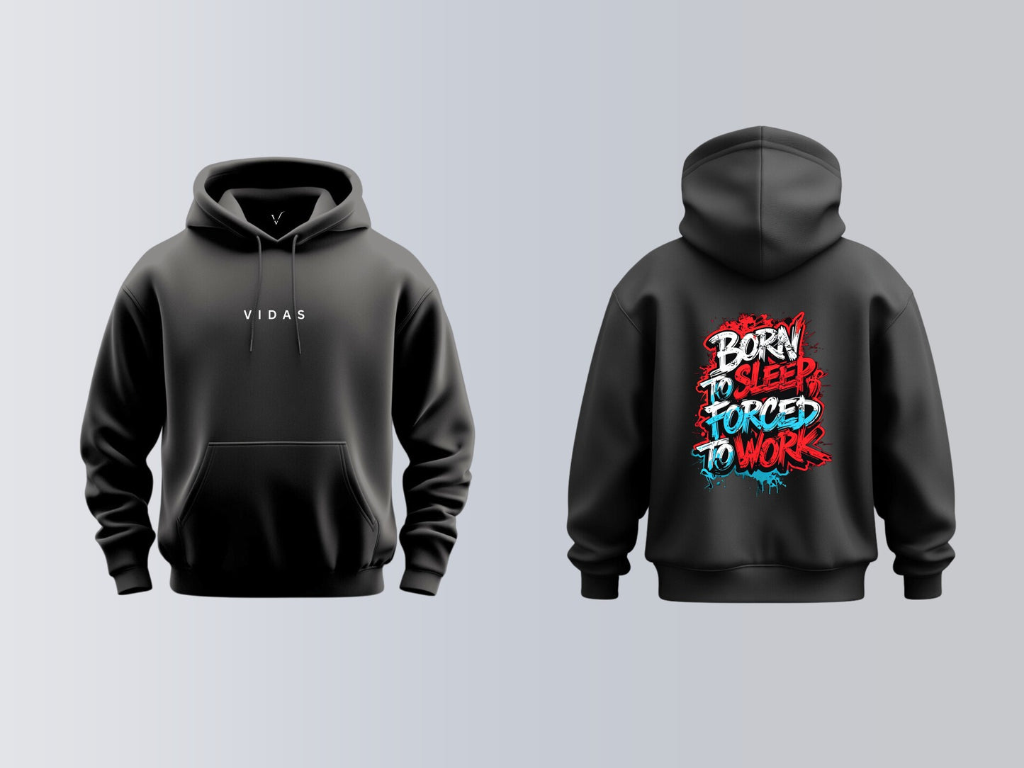 Premium GREY 100% cotton 340 GSM Hoodie with motivational Quotes