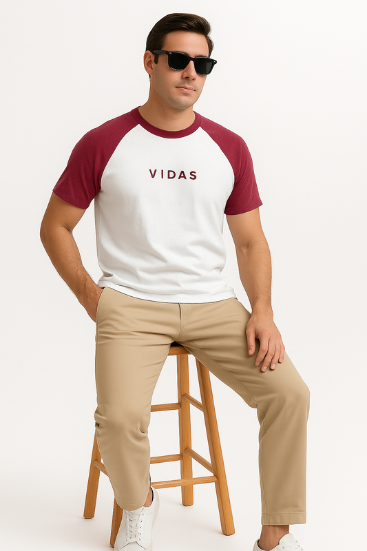 Premium Men’s/Women’s Cardinal HTR Red Raglan Sleeve Cotton T-Shirt